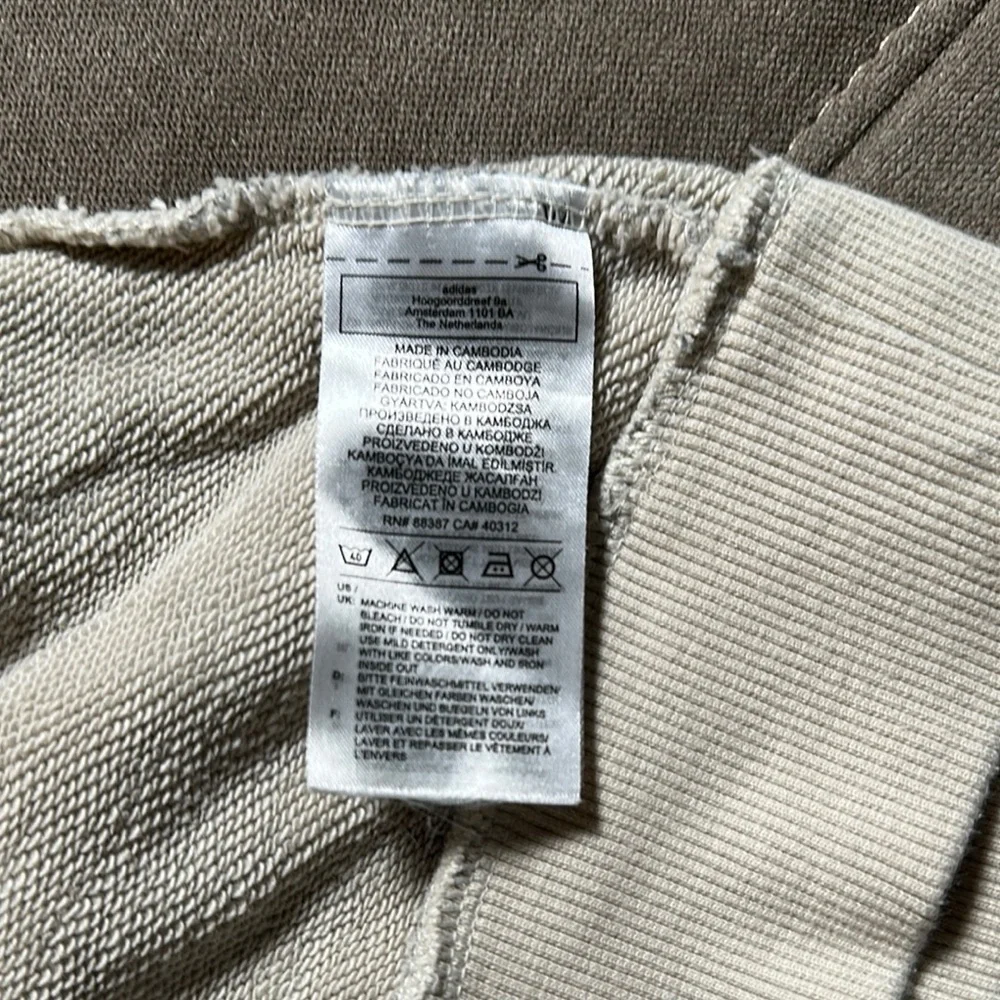 Adidas Cream Gray Hoodie Sweatshirt